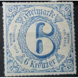 Známka Thurn Taxis, 6 Kr, Mi.53*