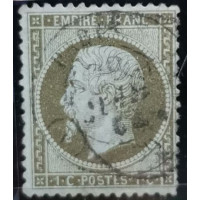 Známka Francie, 1 C, Mi.18c#, zoubkování: 14:131/2